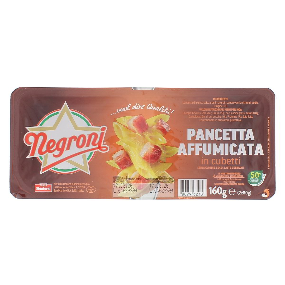 Negroni Pancetta Affumicata In Cubetti 160 g