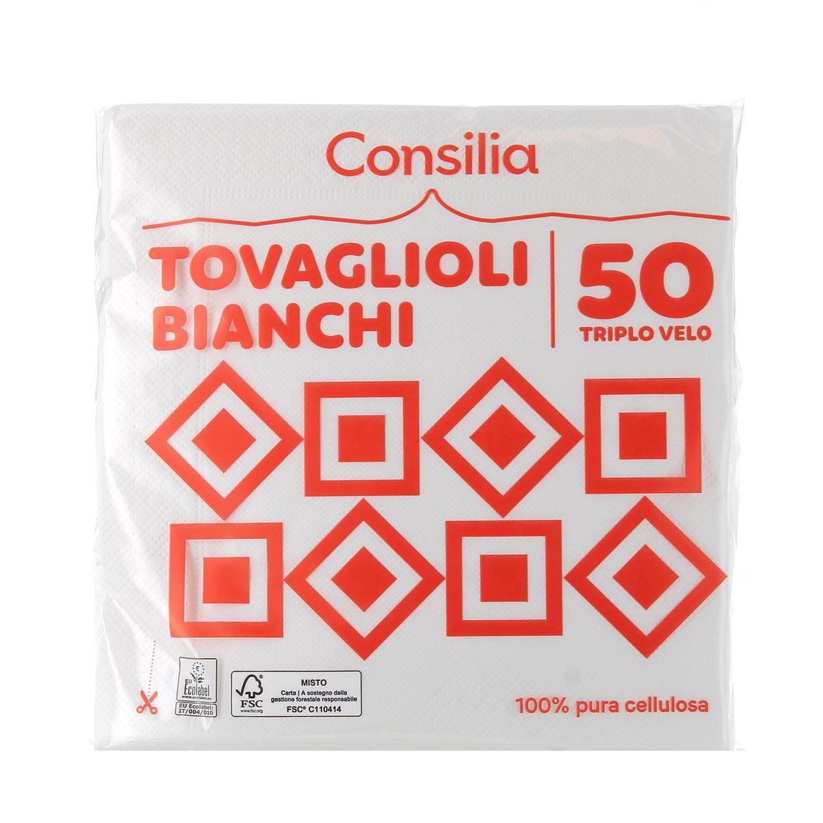 Consilia Tovaglioli Bianchi Triplo Velo 50 pezzi