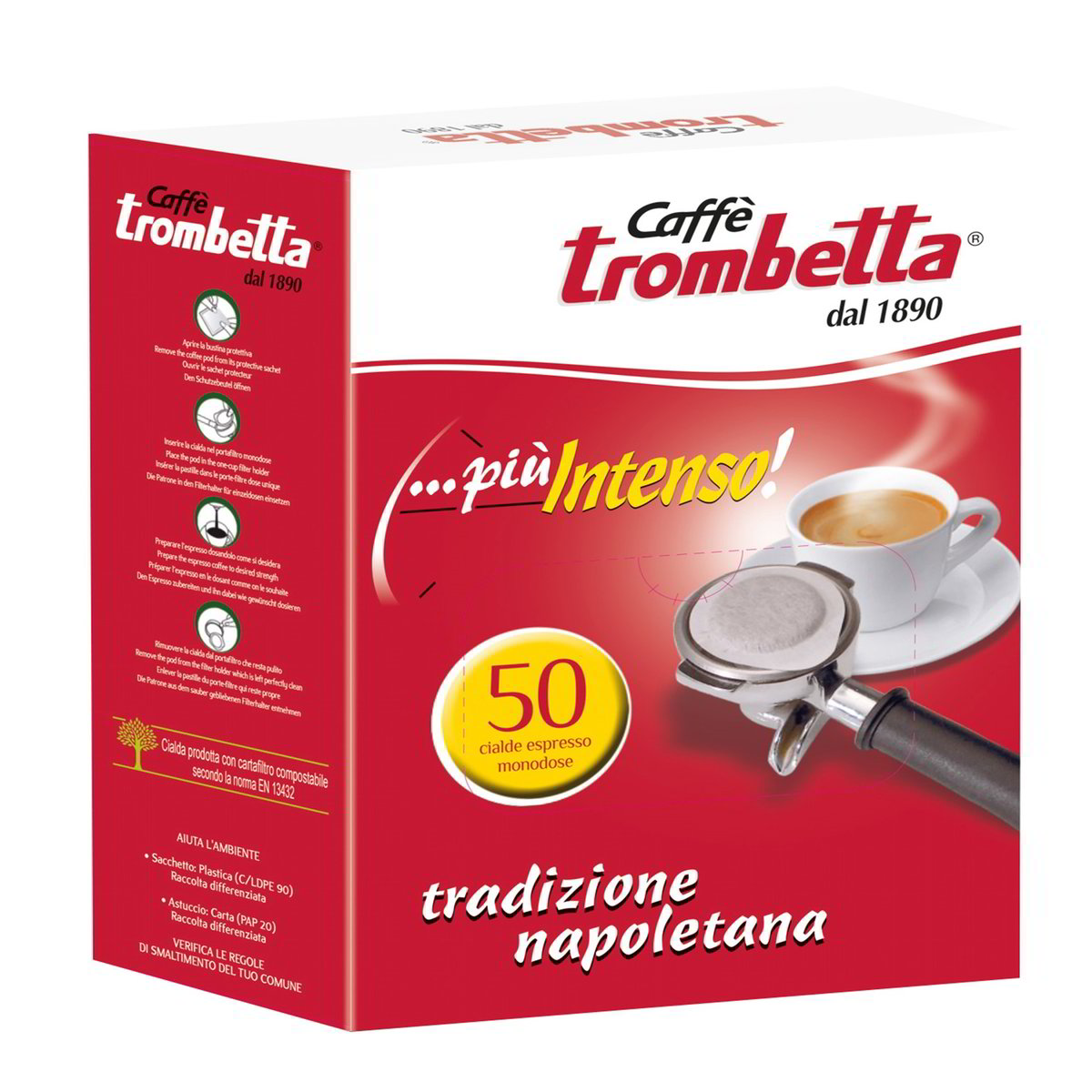 Caffè Trombetta Cialde Più Intenso 50 pezzi - 350 g totali