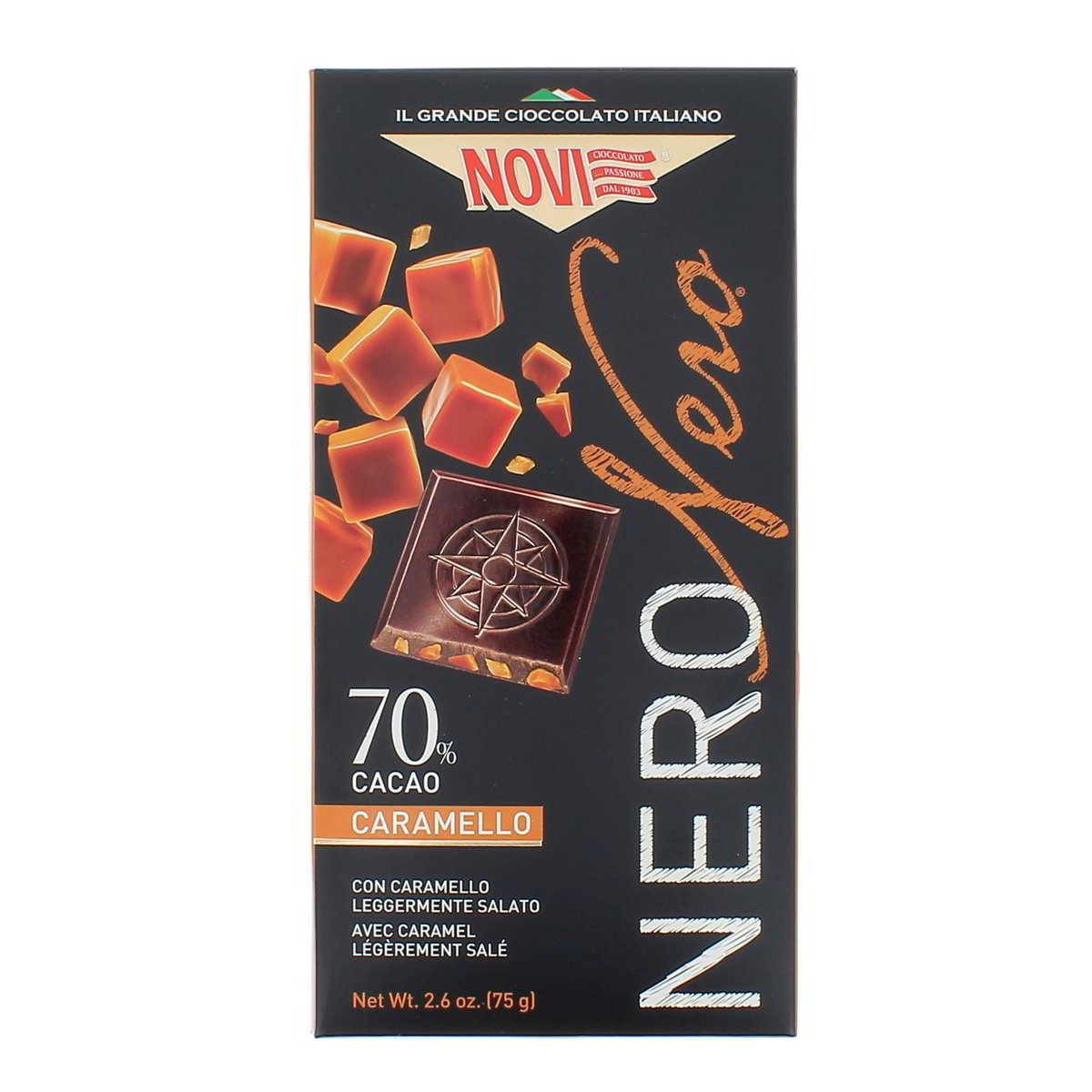 Novi Nero Nero Fondente 70% Cacao Con Caramello Leggermente Salato 75 g