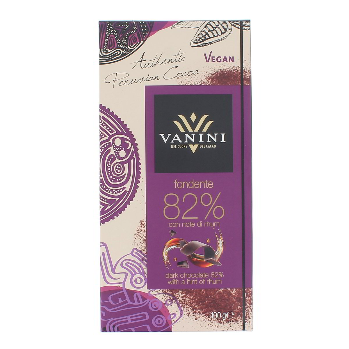 Vanini Tavoletta Cioccolato Fondente 82% Con Note Di Rhum 100 g