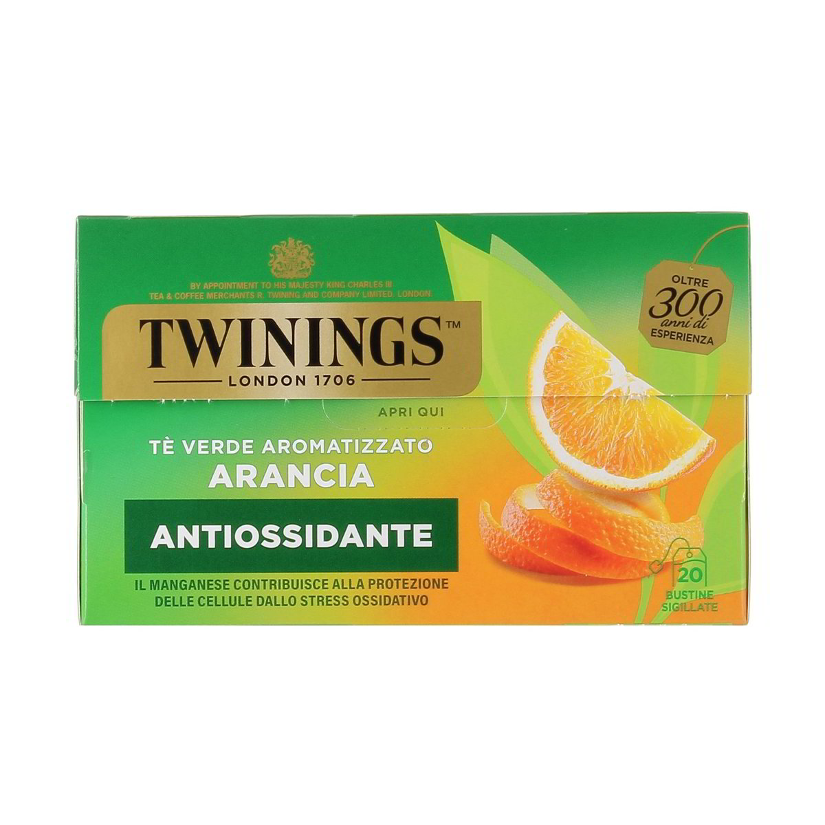 Twinings Tè Verde Aromatizzato Arancia Antiossidante 20 Filtri 40 g