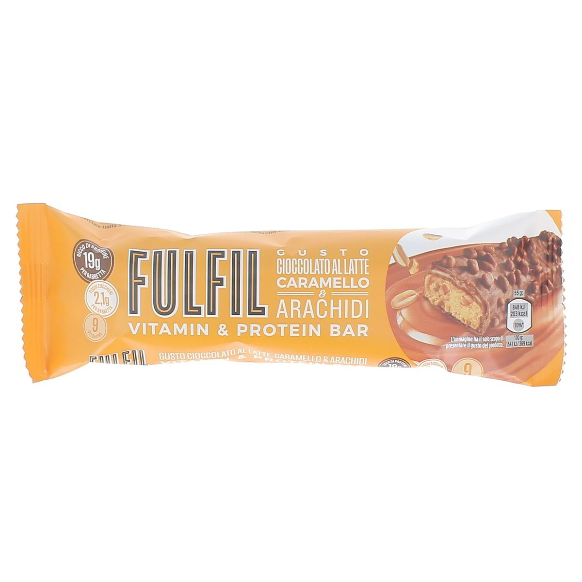 Fulfil Vitamin & Protein Bar Gusto Cioccolato Al Latte Caramello & Arachidi 55 g
