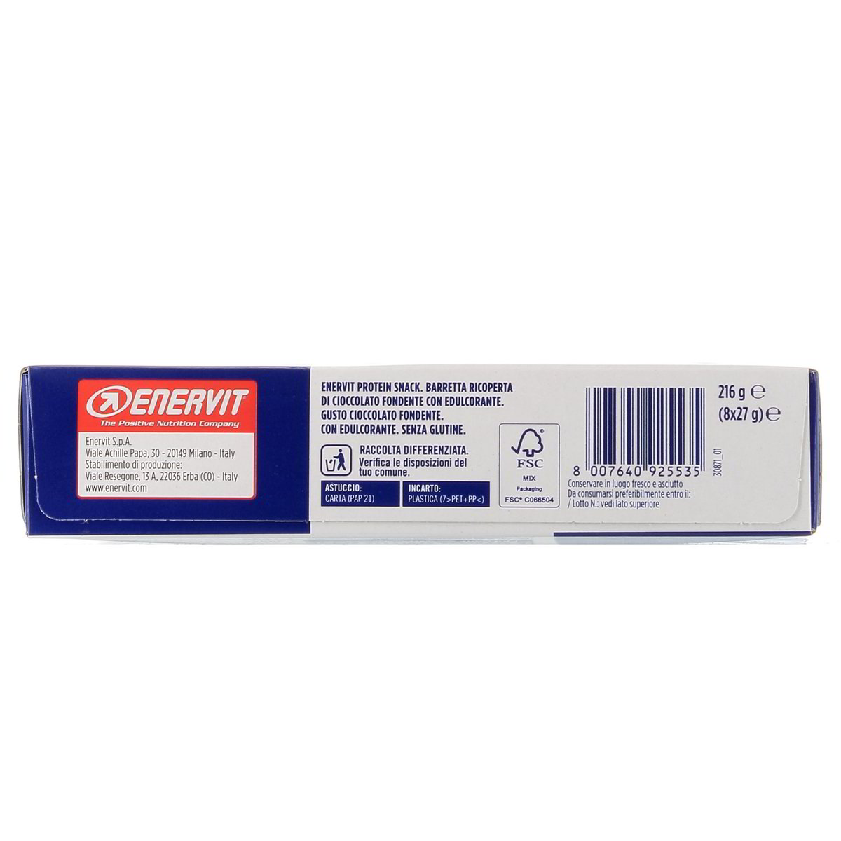 Enervit Protein Snack Cioccolato Fondente 8x27 g — immagine 3