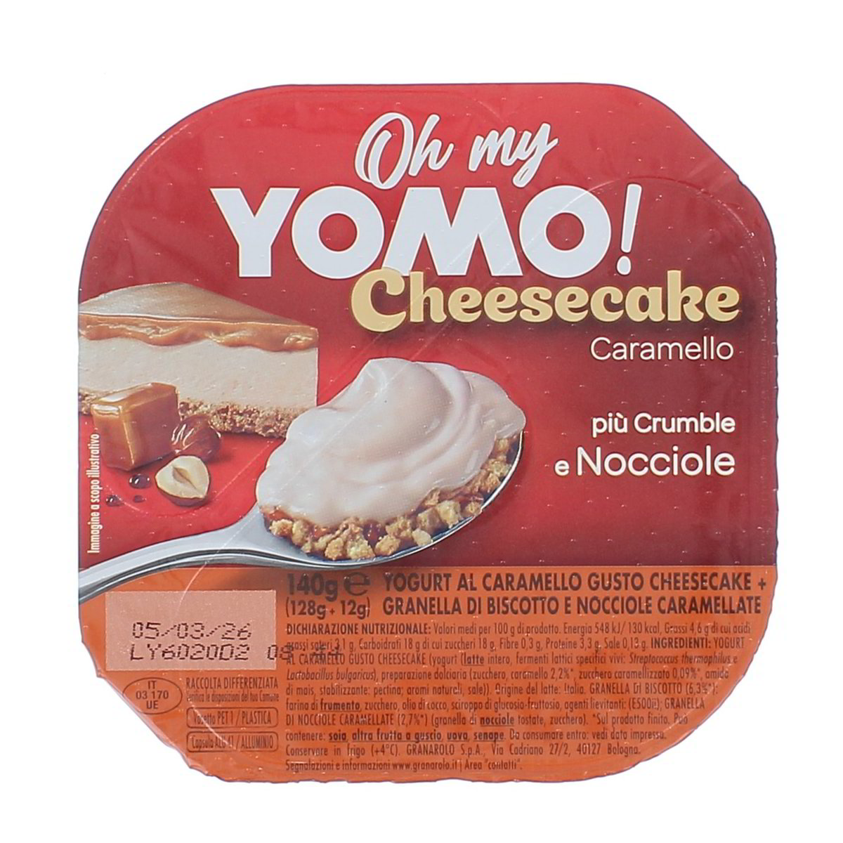 Yomo Mix Yogurt Caramello Cheesecake Piu Crumble E Nocciole 140 g