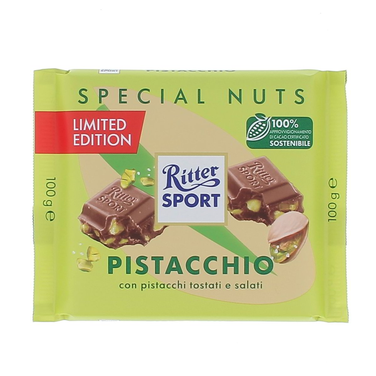 Ritter Sport Cioccolato Al Latte Con Pistacchi Tostati E Salati 100 g