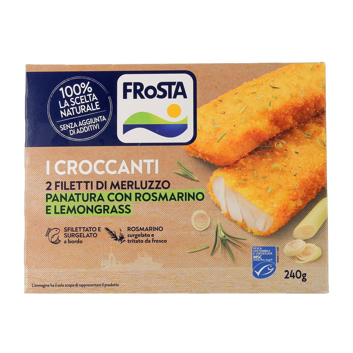 Frosta I Croccanti 2 Filetti Di Merluzzo Panatura Con Rosmarino E Lemongrass 240 g