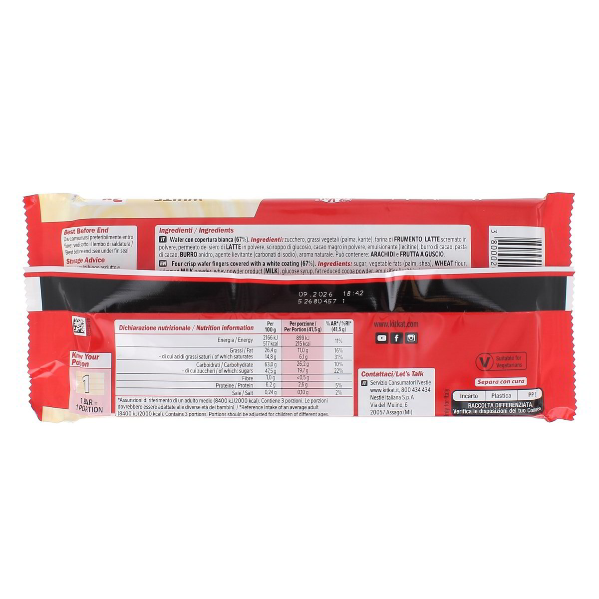 Kitkat White Wafer Con Copertura Bianca 3 snack da 41,5 g — immagine 3
