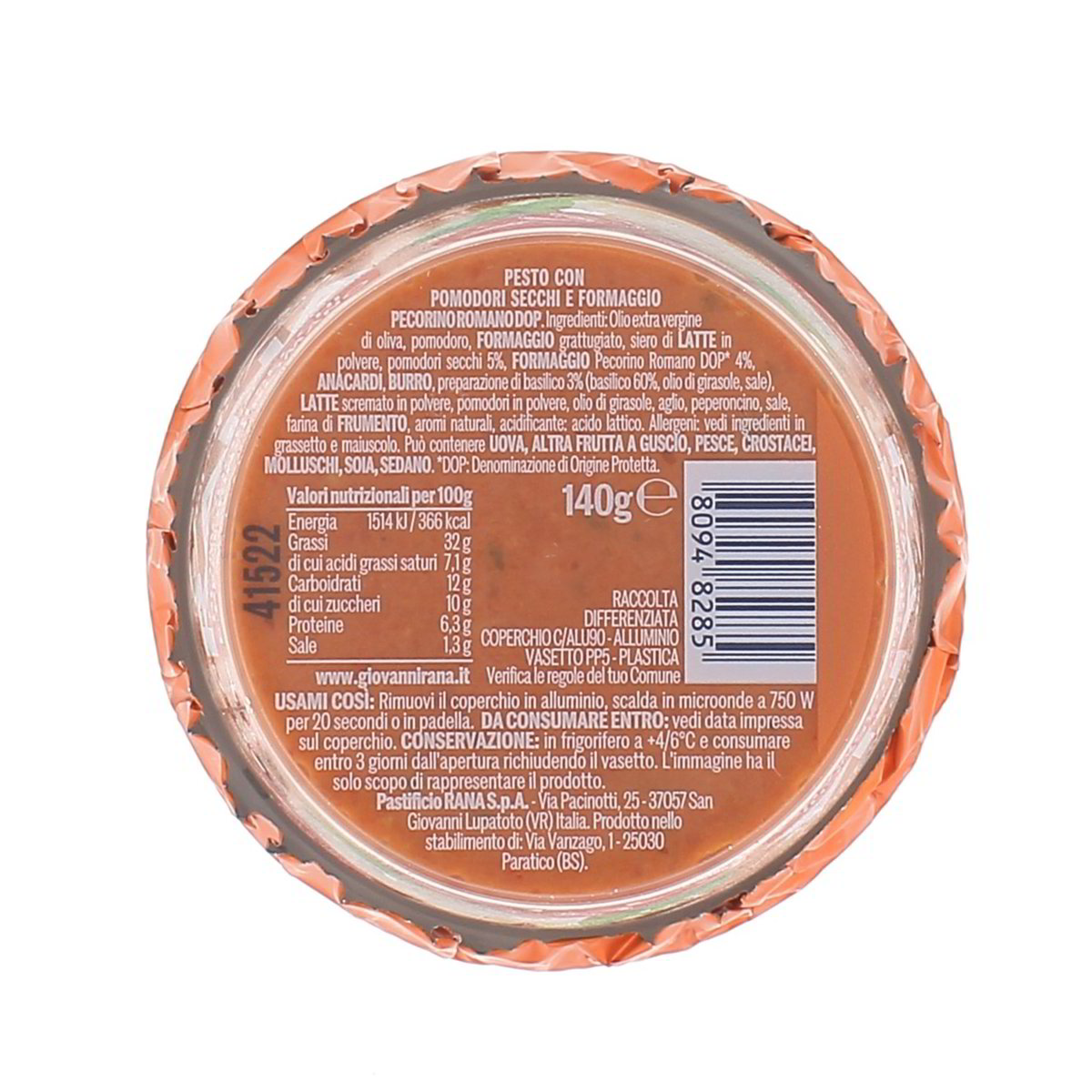 Rana Pesto Fresco Pomodori Secchi E Pecorino Romano 140 g — immagine 3