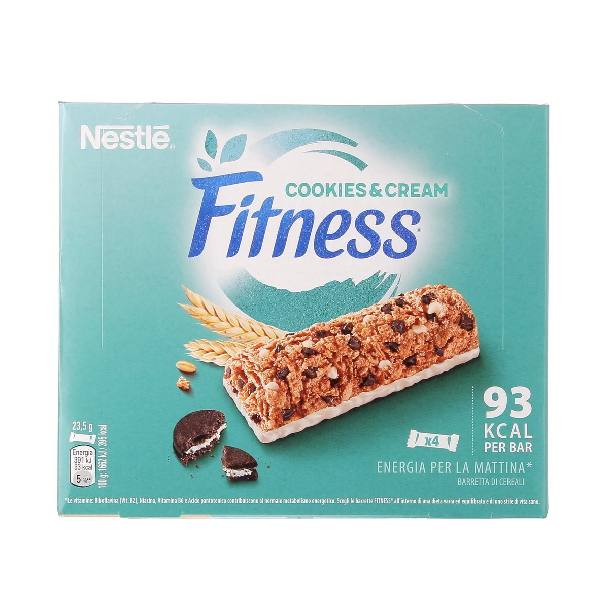 Fitness Cookies & Cream Barrette Cereali Integrali 4 pezzi da 23,5 g