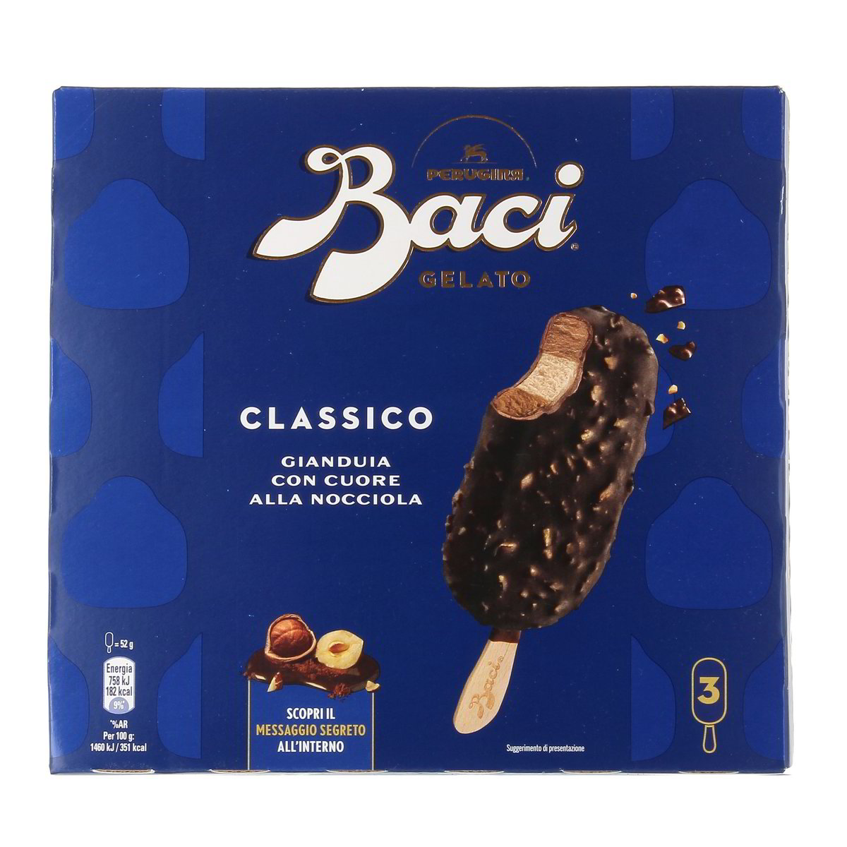 Baci Perugina GELATO CLASSICO GIANDUIA CON CUORE ALLA NOCCIOLA x3 156 g