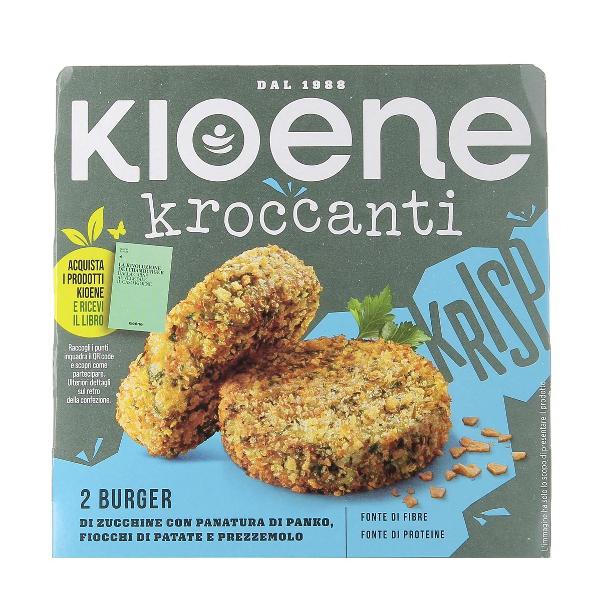 Kioene 2 Burger Kroccanti Di Zucchine Con Panatura Panko Fiocchi Di Patate E Prezzemolo 180 g