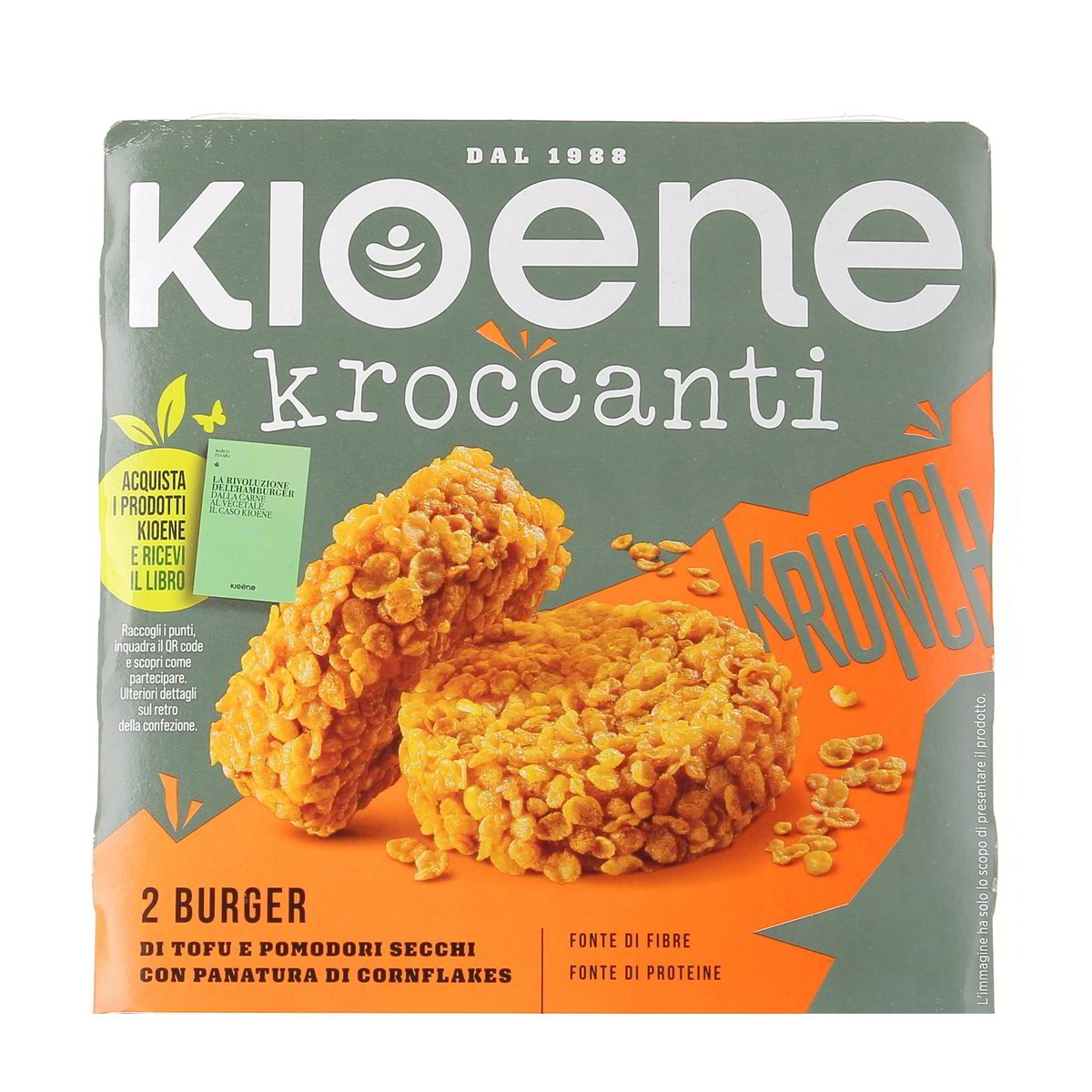 Kioene 2 Burger Kroccanti Tofu E Pomodori Secchi 180 g