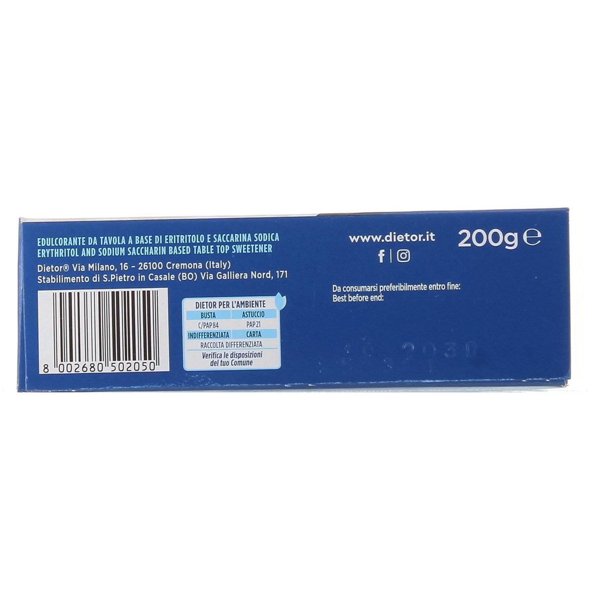 MY Dietor Dolcificante In Polvere 200 g — immagine 3