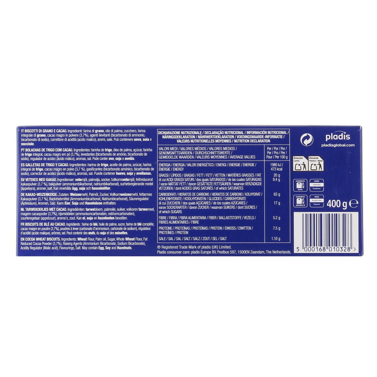 MC Vitie'S Biscotti Digestives Cacao 400 g — immagine 3