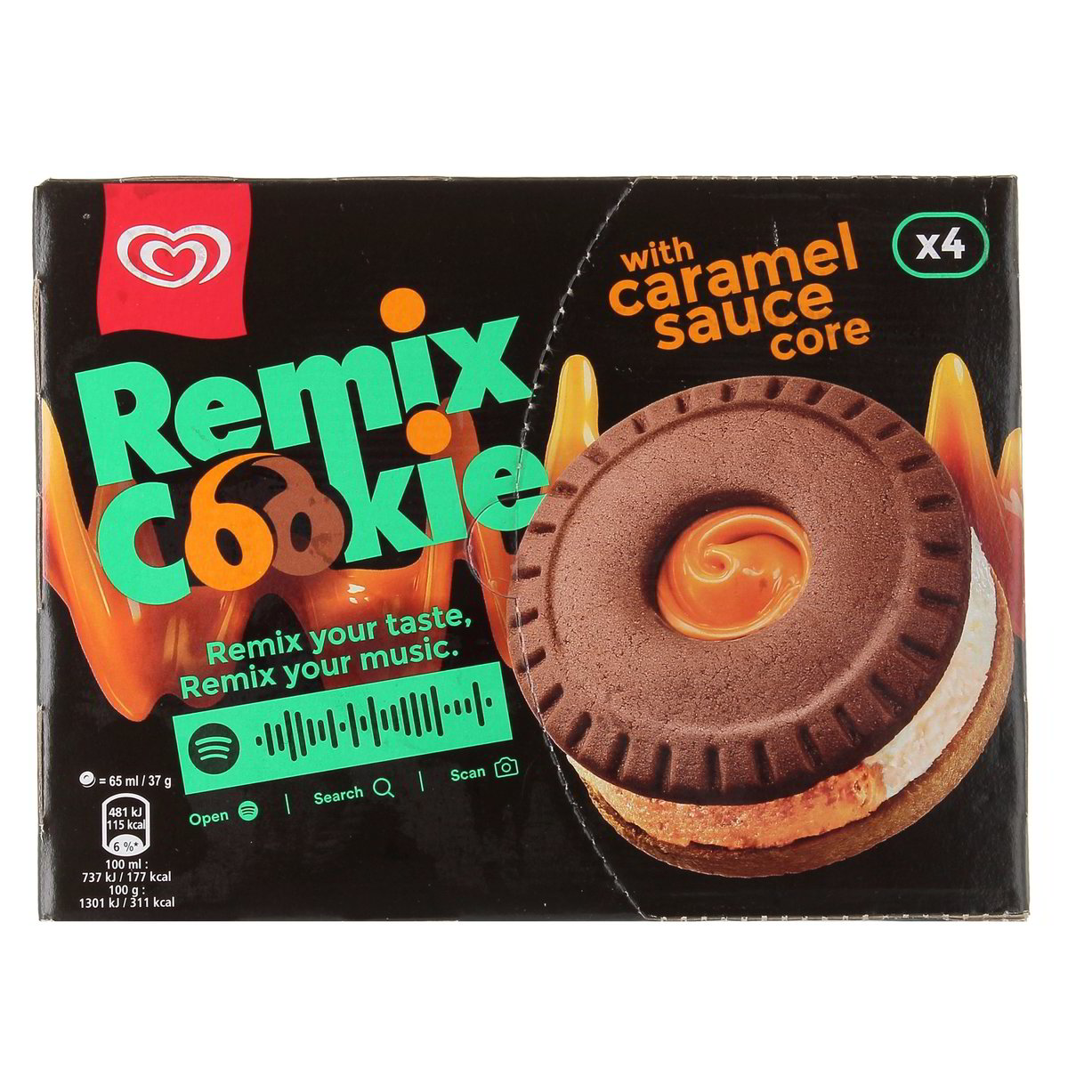 Algida REMIX COOKIE WITH CARAMEL SAUCE CORE x4 140 g