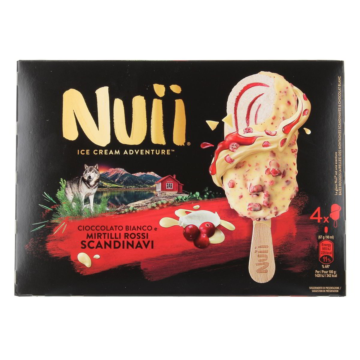 Nuii CIOCCOLATO BIANCO MIRTILLI ROSSI SCANDINAVI x4 268 g