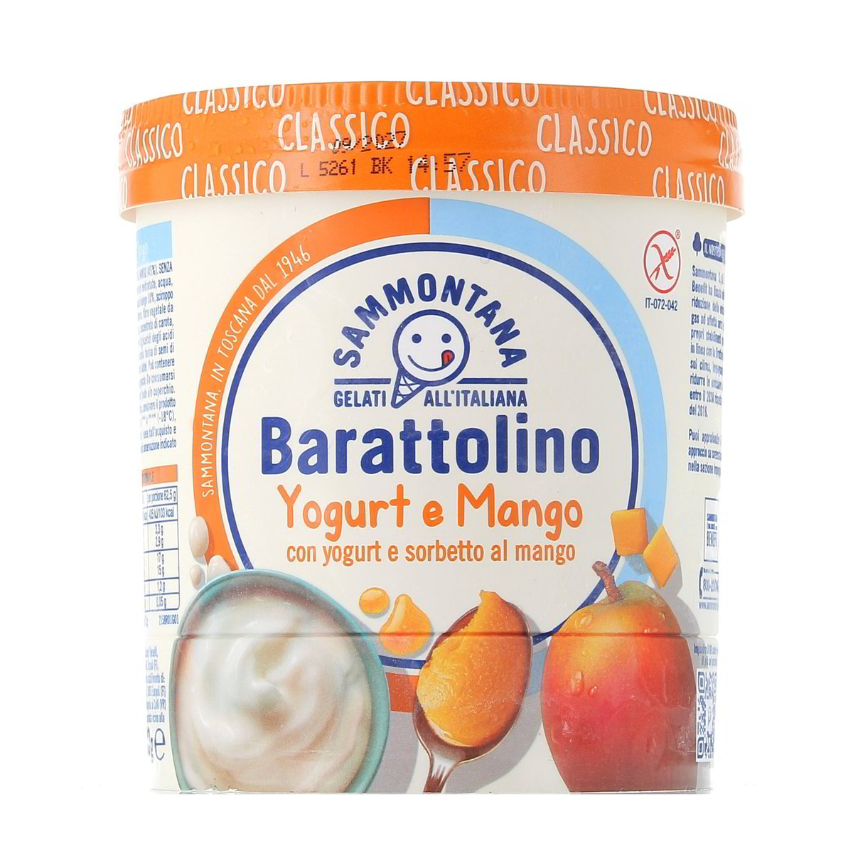 Sammontana Barattolino Yogurt E Mango Con Yogurt E Sorbetto Al Mango 500 g