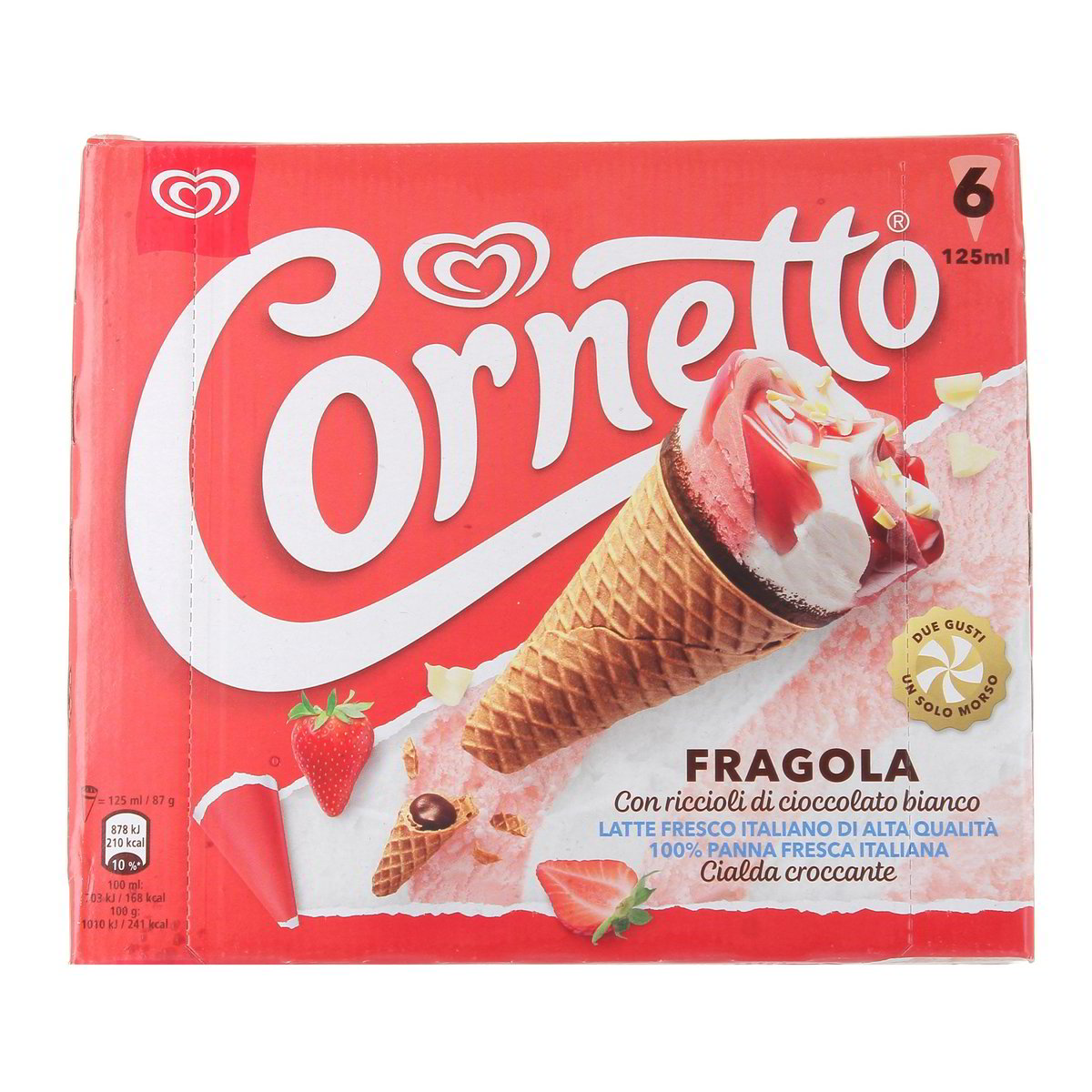Algida CORNETTO FRAGOLA x6 450 g