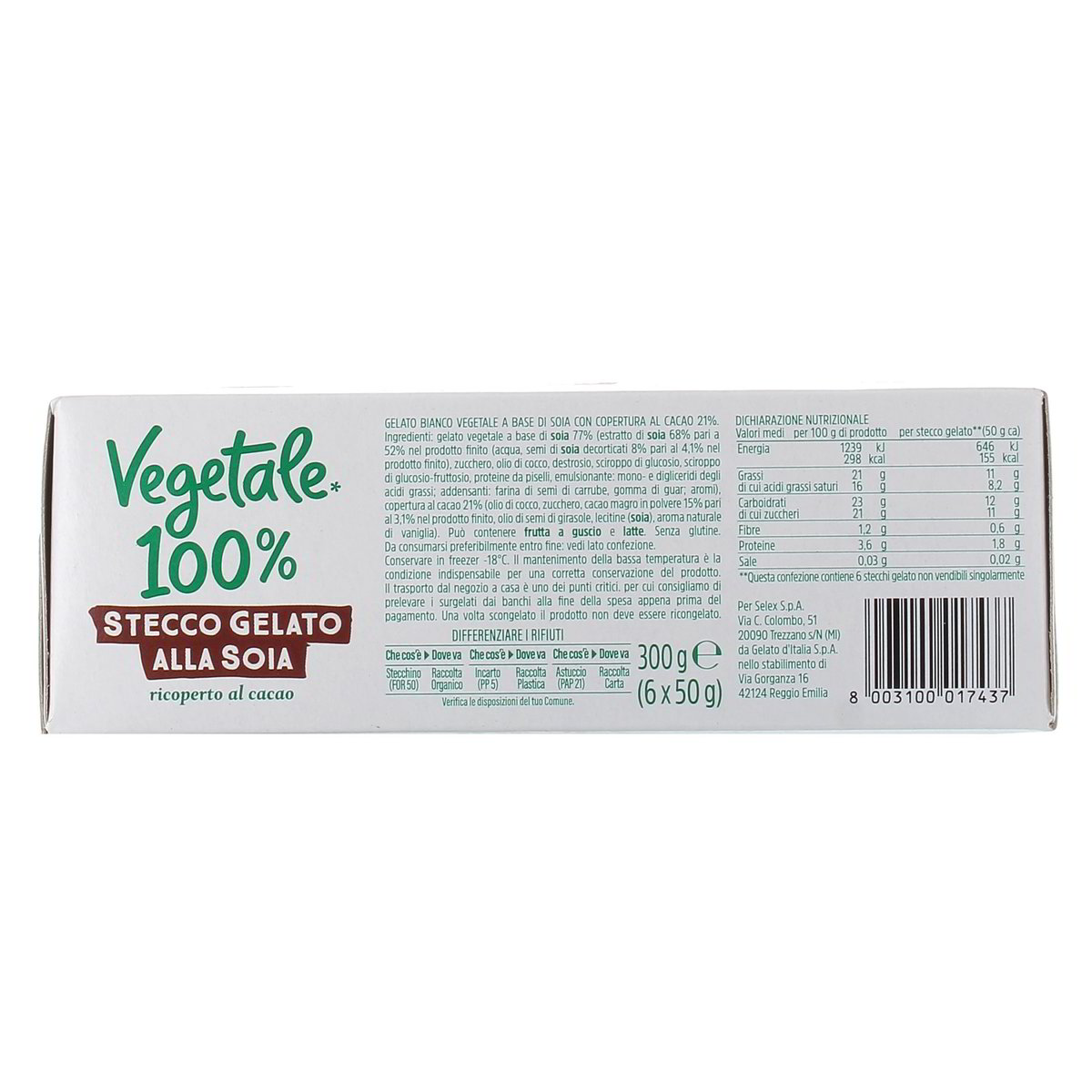 Vegetale 100% STECCO GELATO ALLA SOIA RICOPERTO AL CACAO x6 300 g — immagine 3