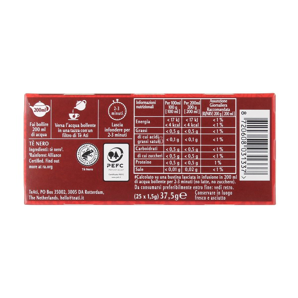 TÈ ATI Tè Classico Nero 25 Filtri 37,5 g — immagine 3