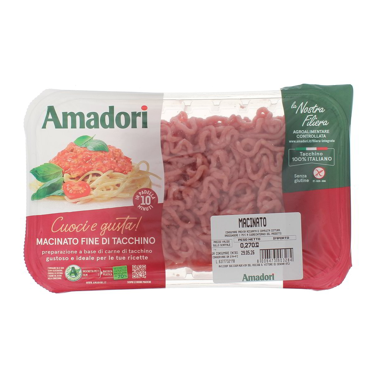 Amadori Macinato Fine Di Tacchino 270 g