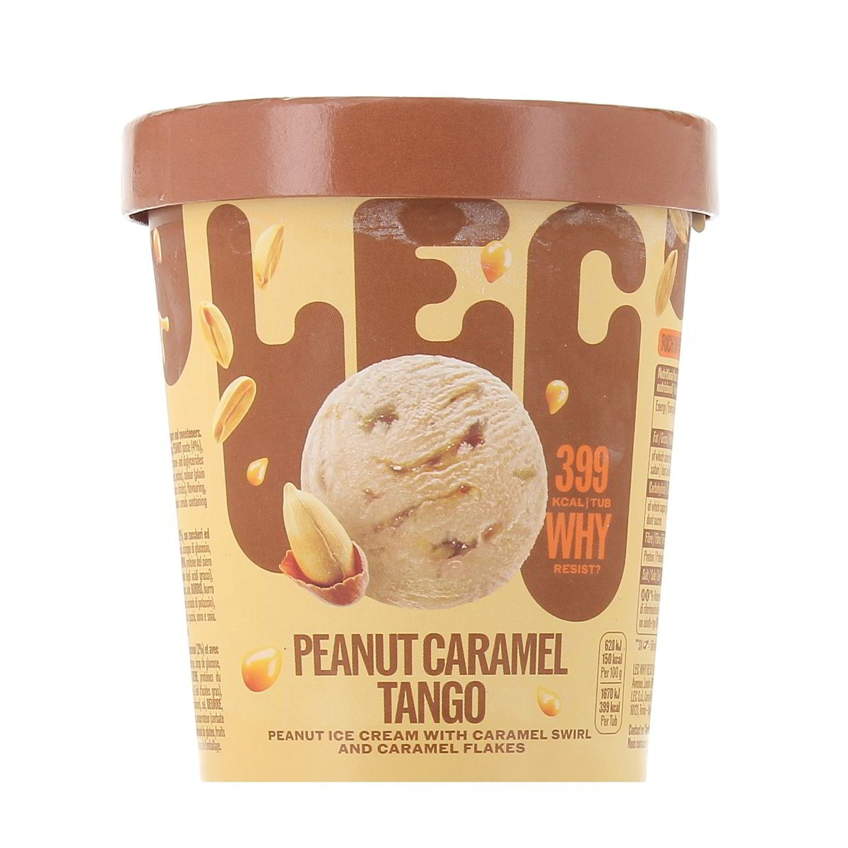 LEC Peanut Caramel Tango Gelato All'arachide Con Variegato Al Caramello E Fiocchi Di Caramello 266 g