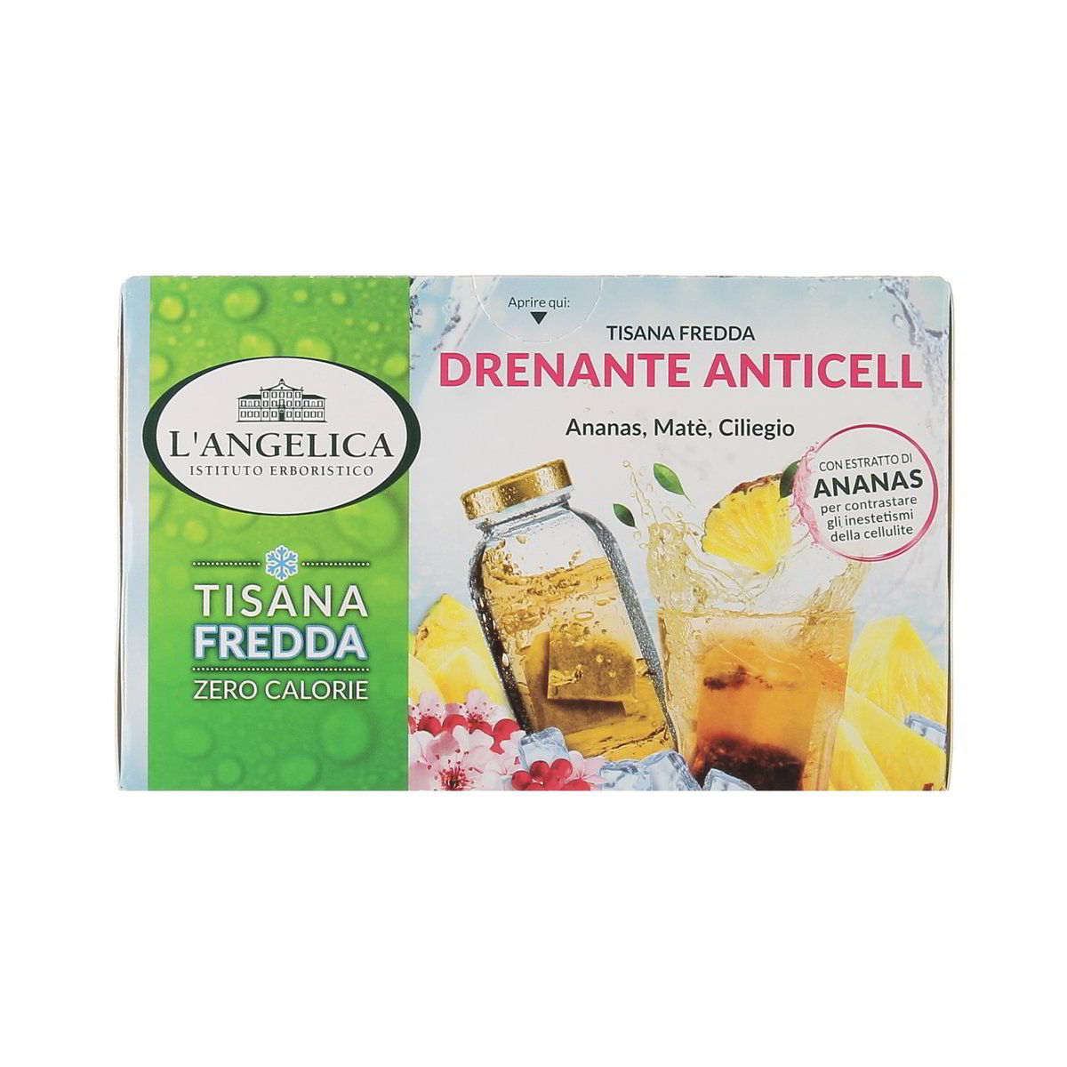 L'Angelica Tisana A Freddo Drenante Anticell Ananas Matè Ciliegio 18 Filtri 36 g