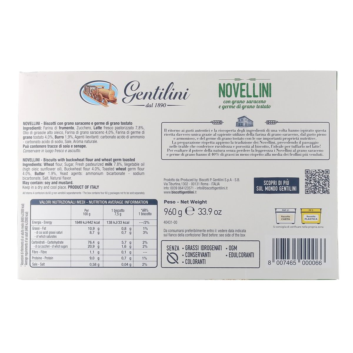 Gentilini Novellini Con Grano Saraceno E Germe Di Grano Tostato 1 kg — immagine 3