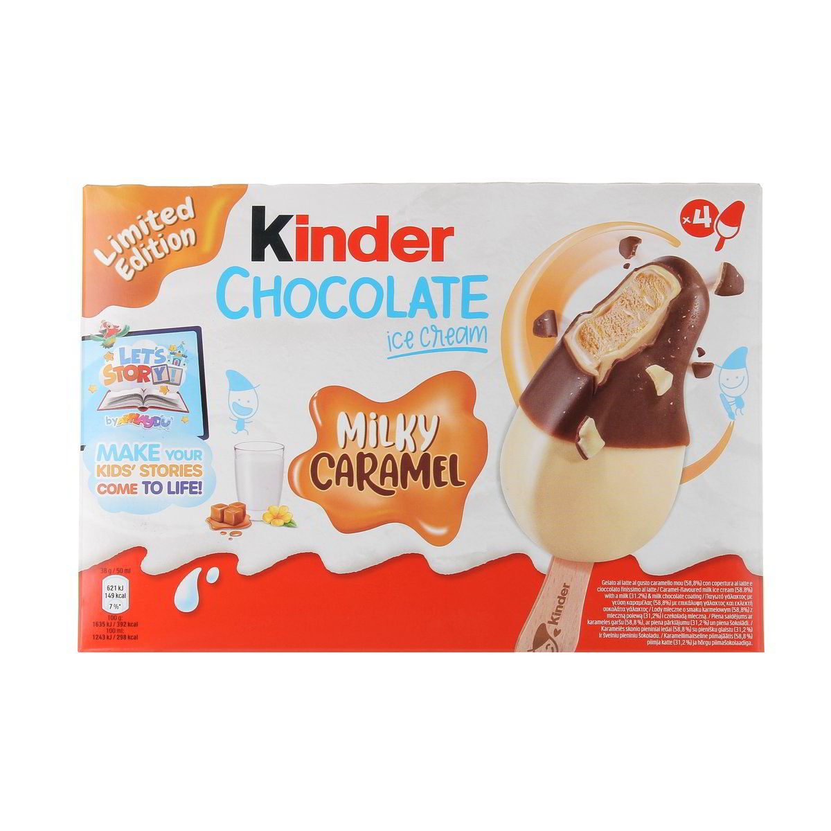 Kinder CHOCOLATE ICE CREAM MILKY CARAMEL x4 152 g