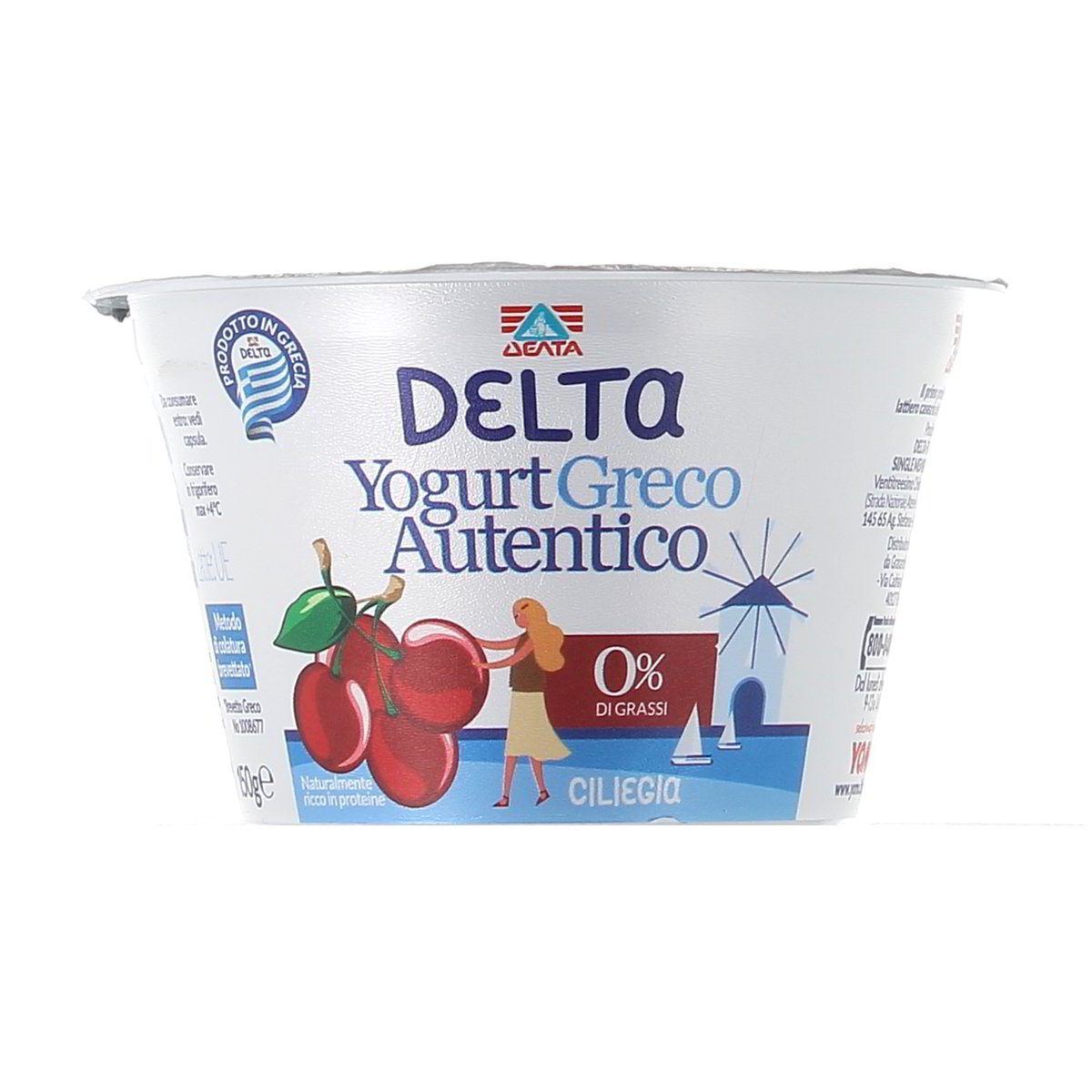 Delta Yogurt Greco Autentico Ciliegia 0% Grassi 150 g