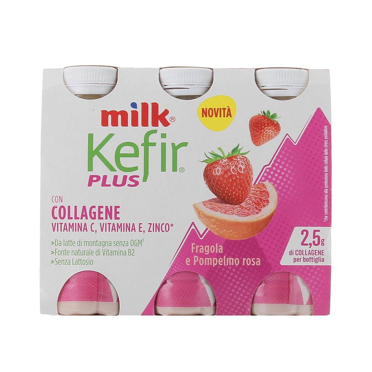 Milk Kefir Plus Con Collagene Fragola E Pompelmo Rosa 6x100 g