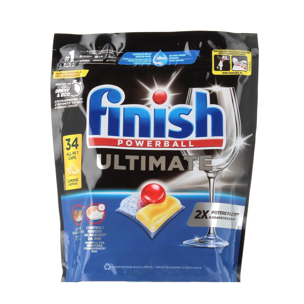 Finish Tabs Powerball Ultimate Limone 34 pezzi