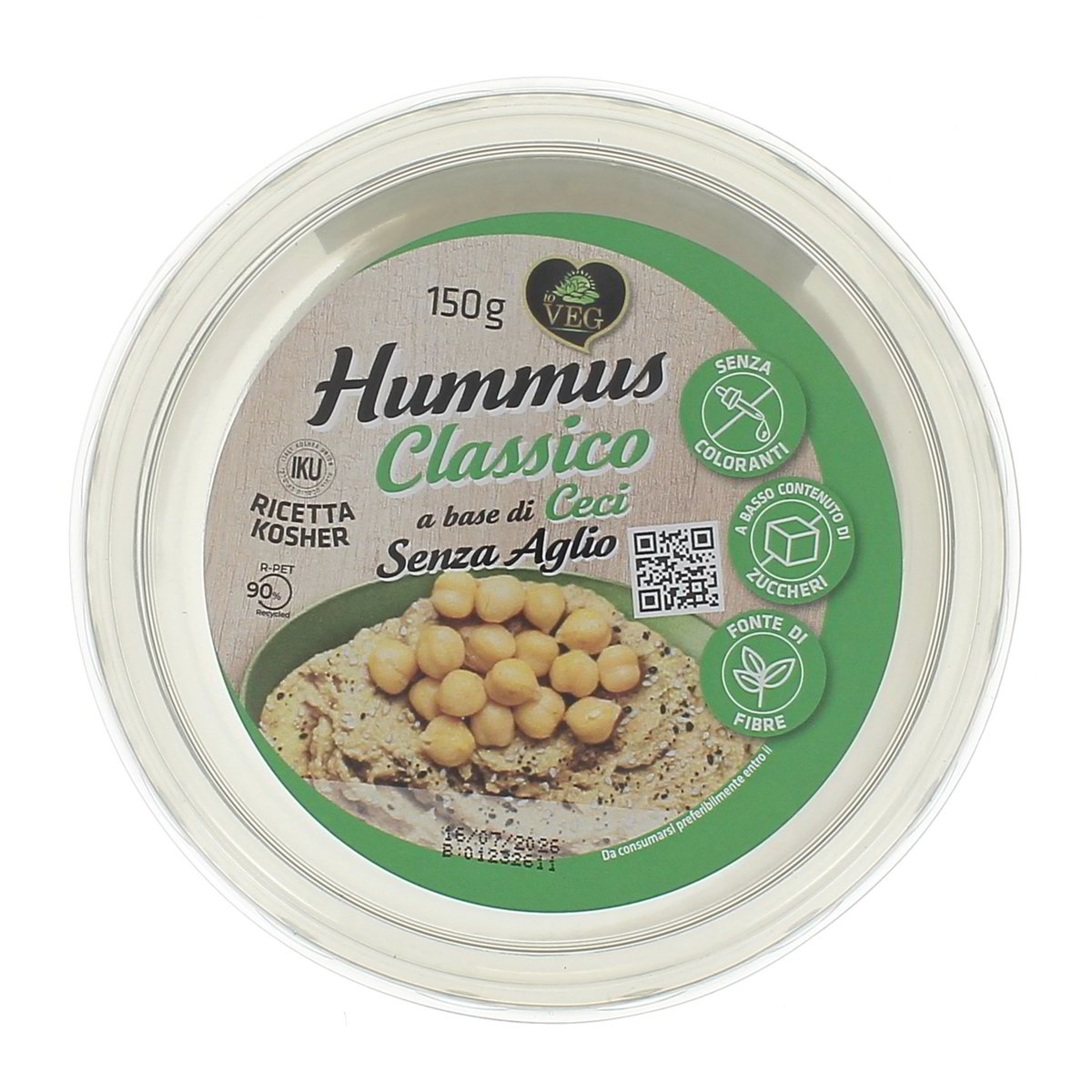 IO VEG Hummus Classico A Base Di Ceci Senza Aglio 150 g
