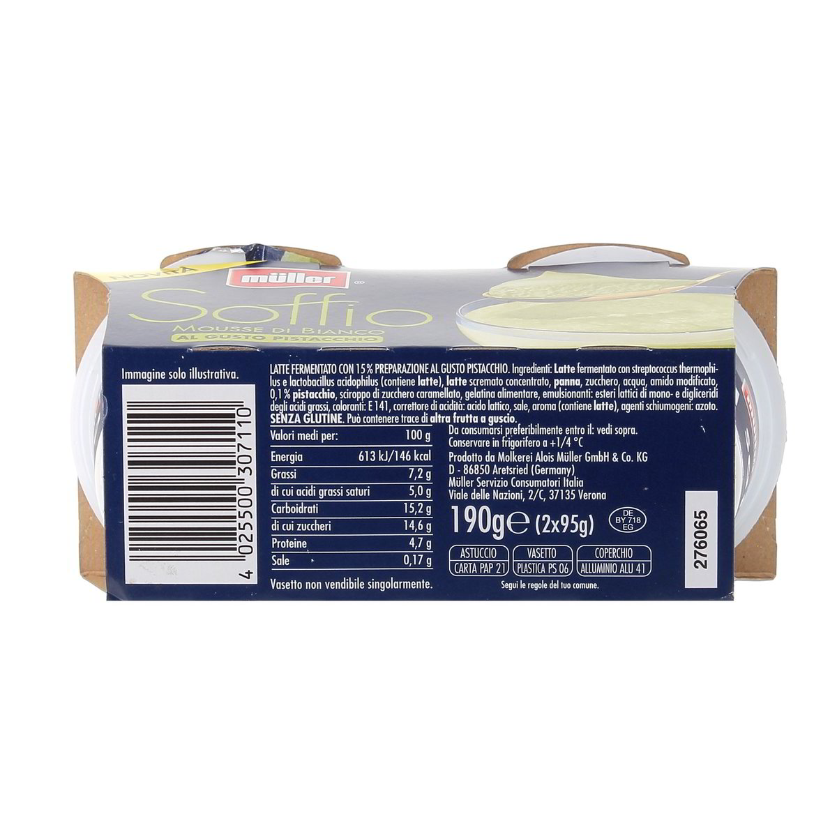 Müller Soffio Mousse Di Bianco Al Gusto Pistacchio 2x95 g — immagine 3