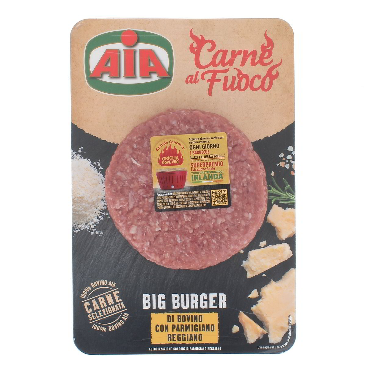 AIA Carne Al Fuoco Big Burger Di Bovino Con Parmigiano Reggiano 180 g