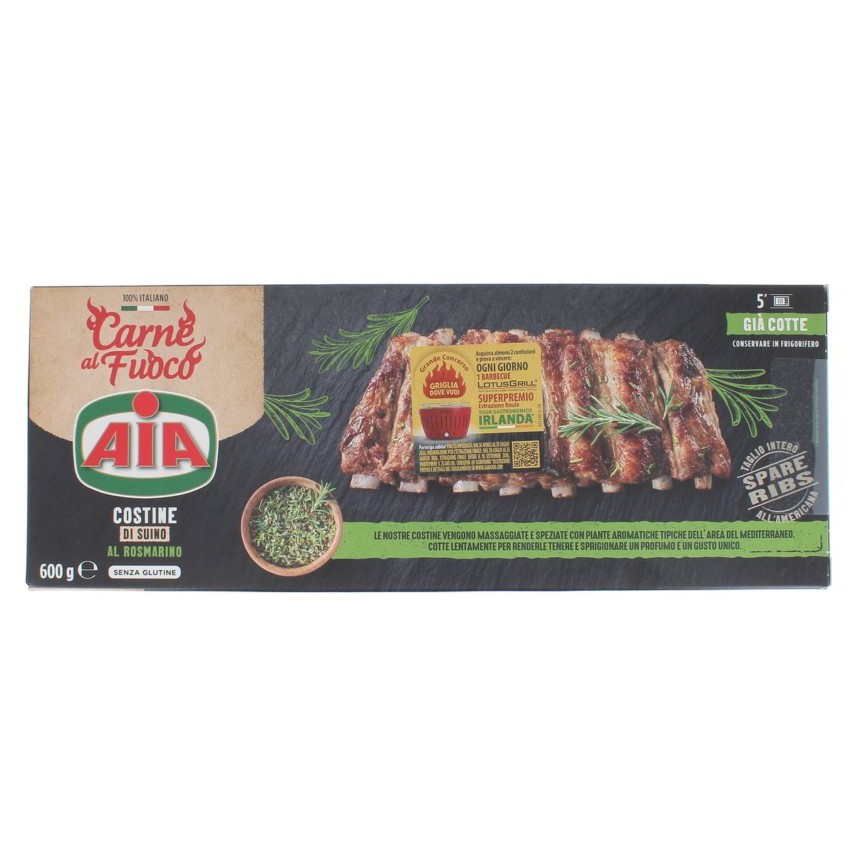 AIA Carne Al Fuoco Costine Di Suino Al Rosmarino 600 g