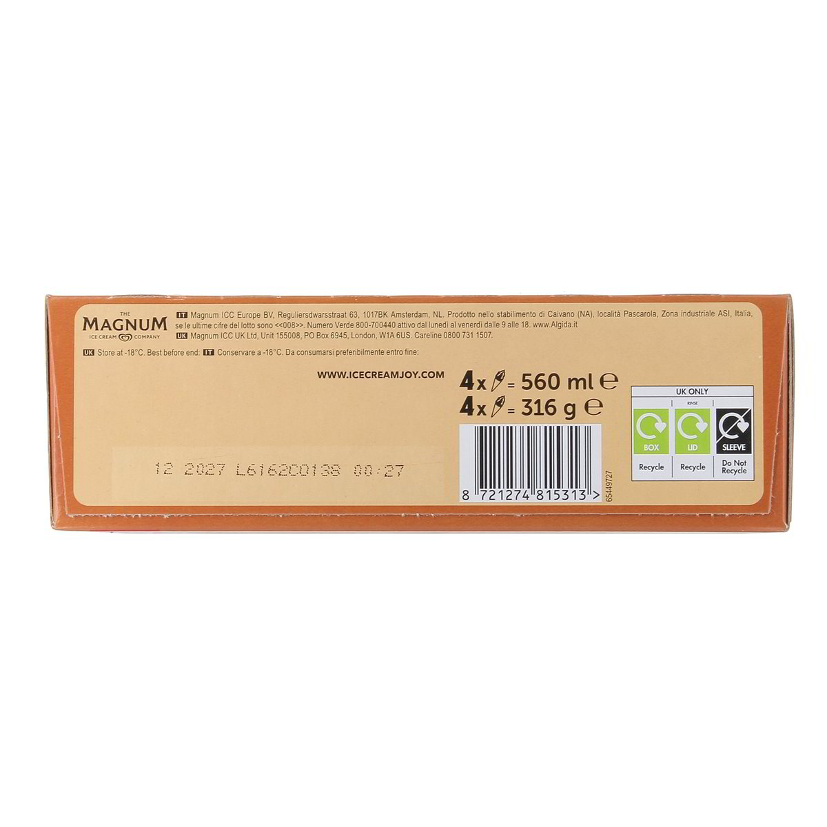 Algida CORNETTO SOFT CARAMEL x4 316 g — immagine 3