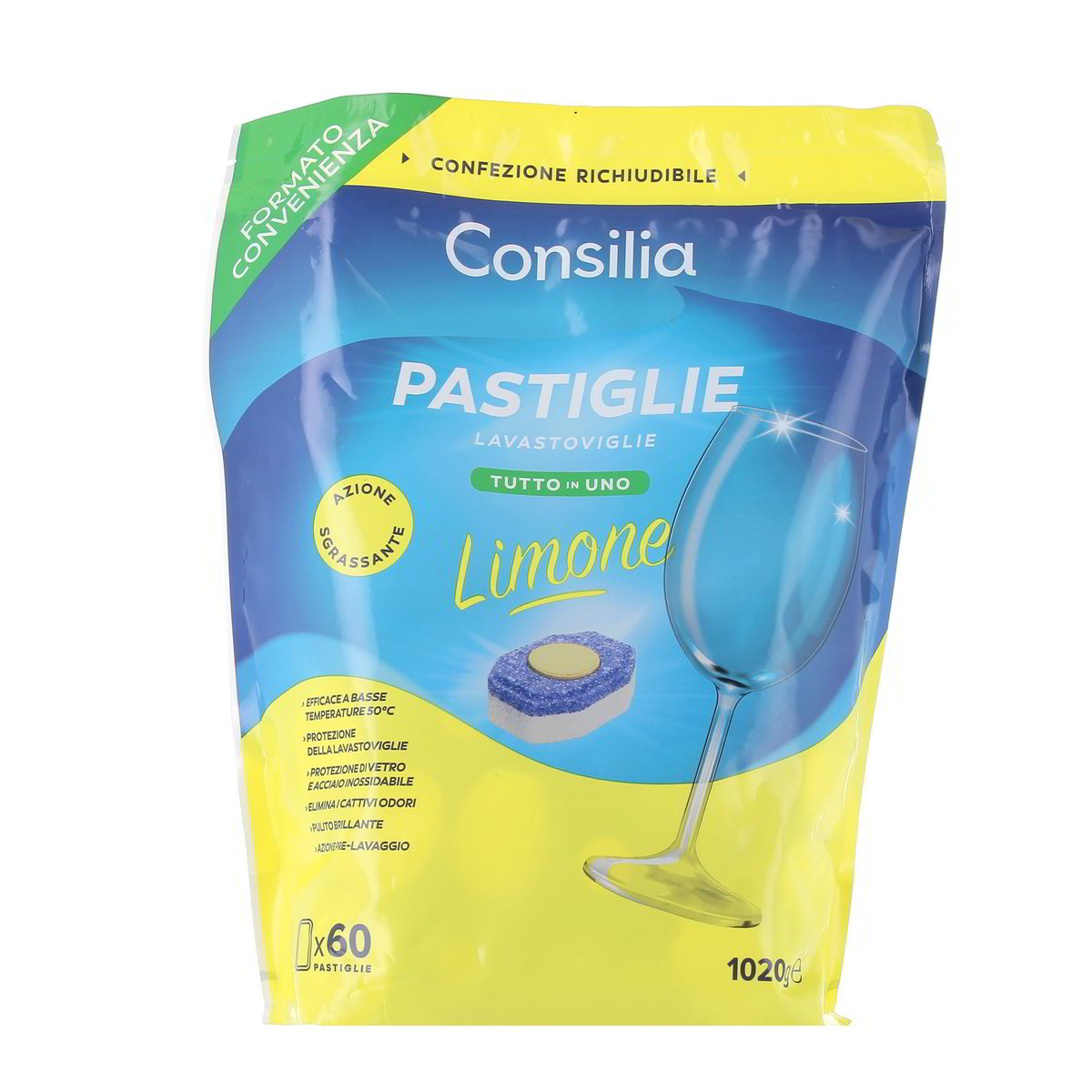 Consilia Pastiglie Lavastoviglie Tutto In Uno Limone 60 pezzi