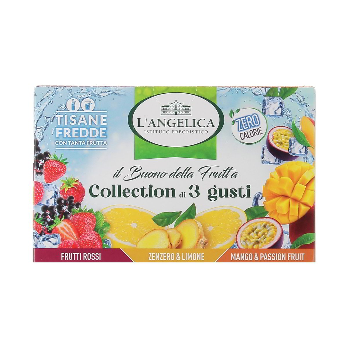 L'Angelica Tisane Fredde Collection 3 Gusti Frutti Rossi Zenzero & Limone Mango & Passion Friut 15 Filtri 26,75 g