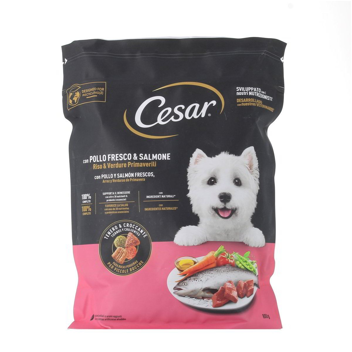 Cesar Con Pollo Fresco & Salmone Riso & Verdure Primaverili 800 g