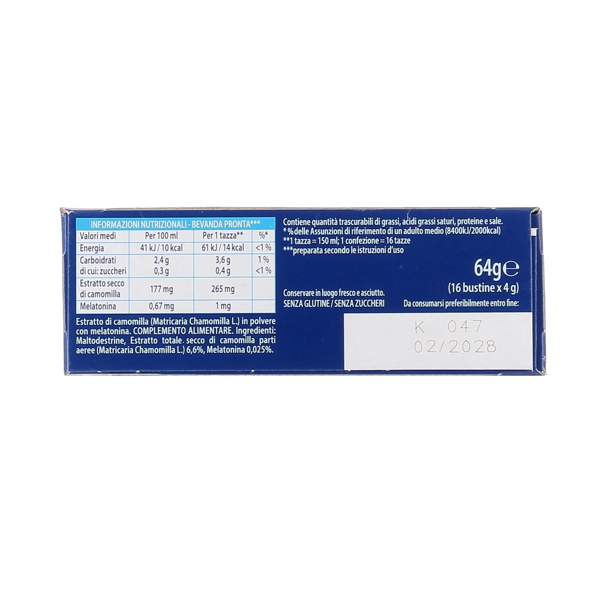 Sognid'Oro Camomilla Melatonina 16 Filtri 64 g — immagine 3