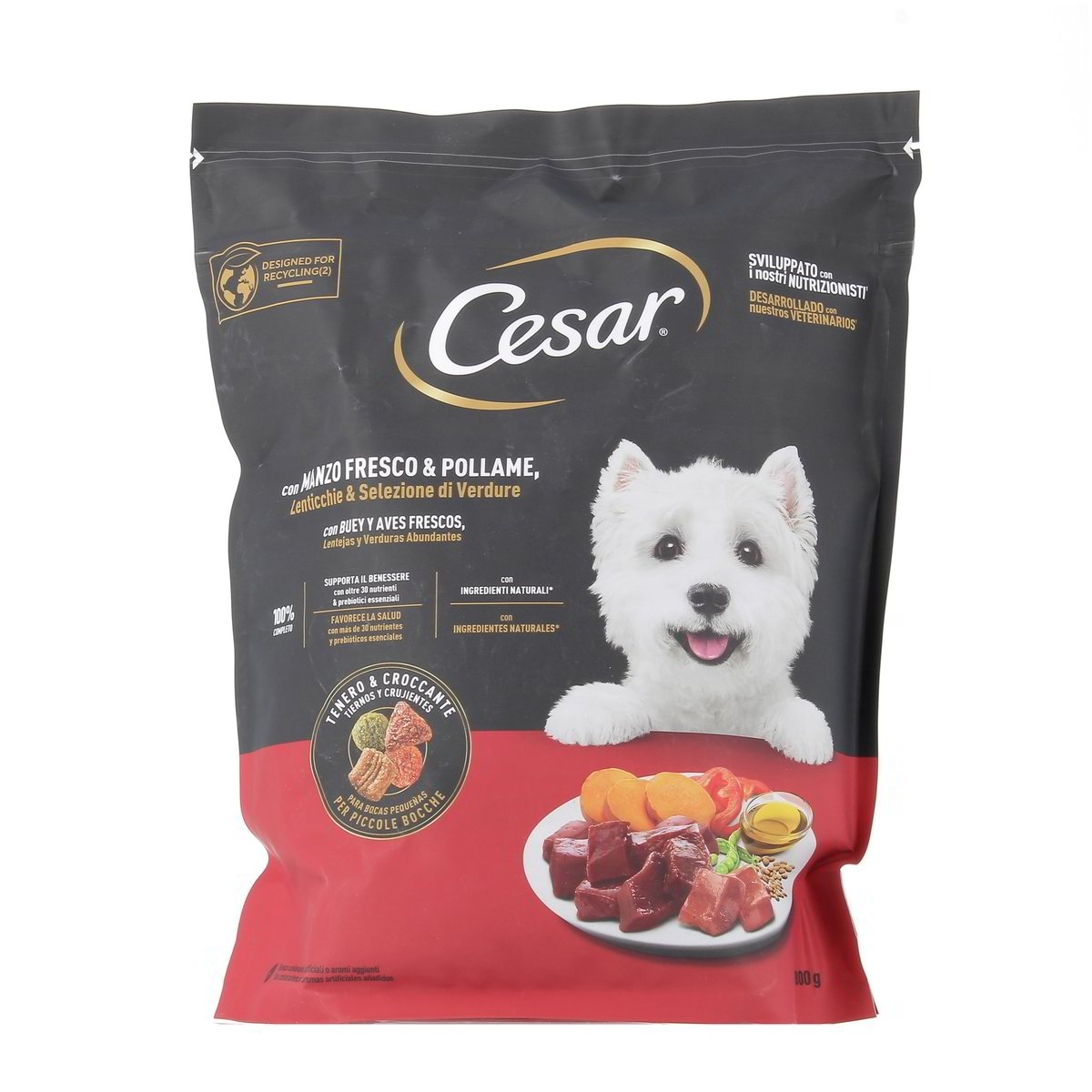 Cesar Con Manzo Manzo Fresco & Pollame Lenticchie & Selezione Di Verdure 800 g