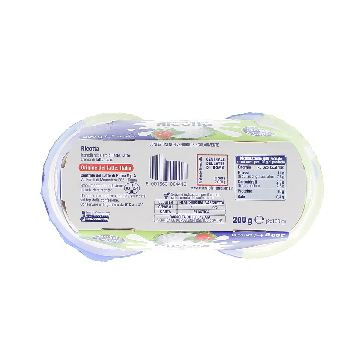 Centrale del Latte di Roma Ricotta 2x100 g — immagine 3