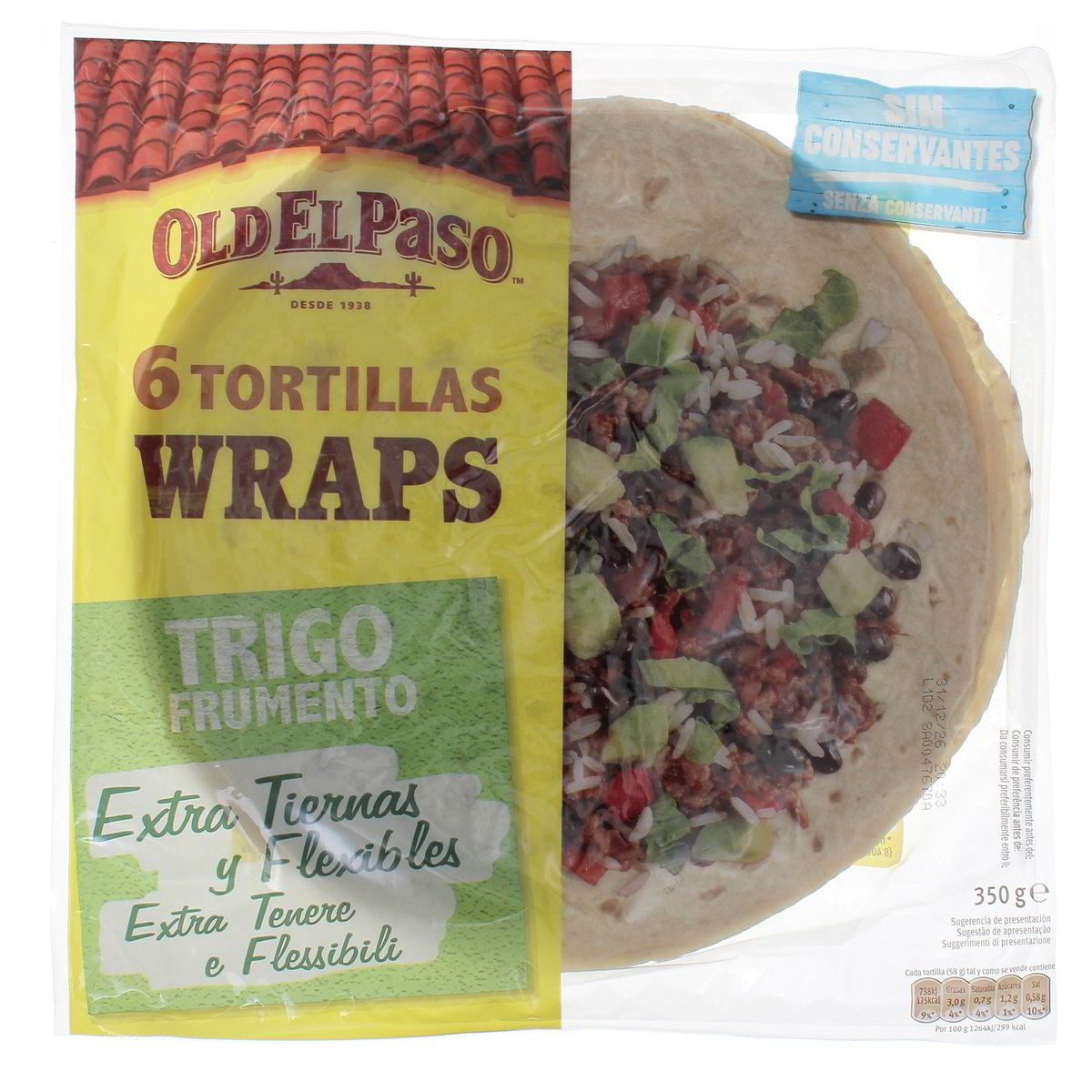 OLD EL Paso TORTILLAS WRAPS TRIGO x6 350 g