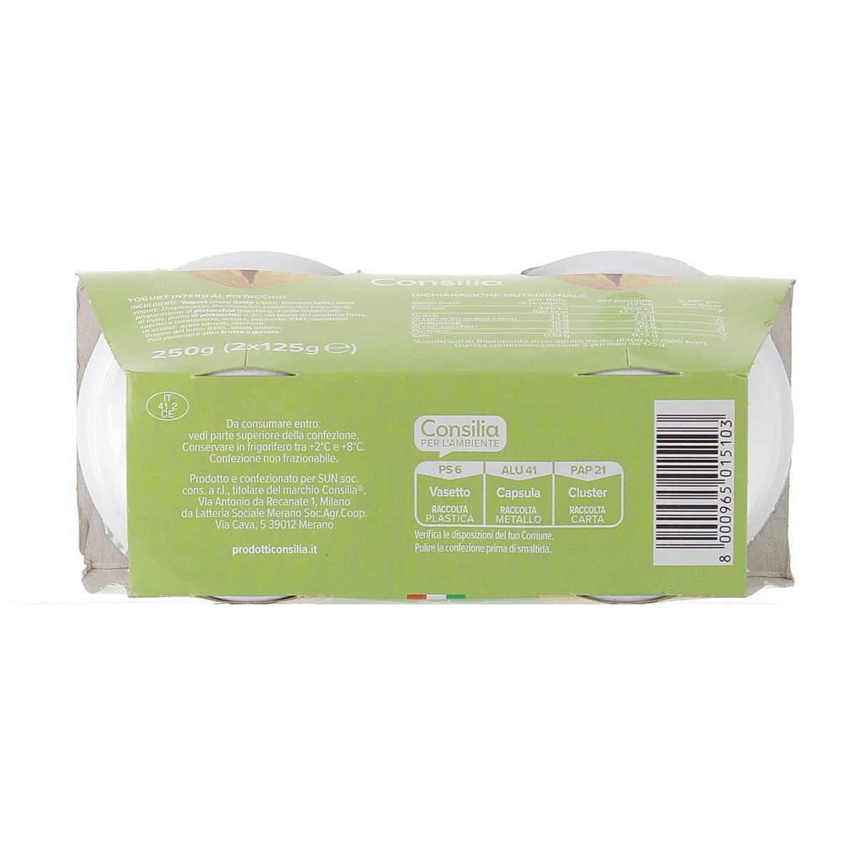 Consilia Yogurt Intero Al Pistacchio 2x125 g — immagine 3