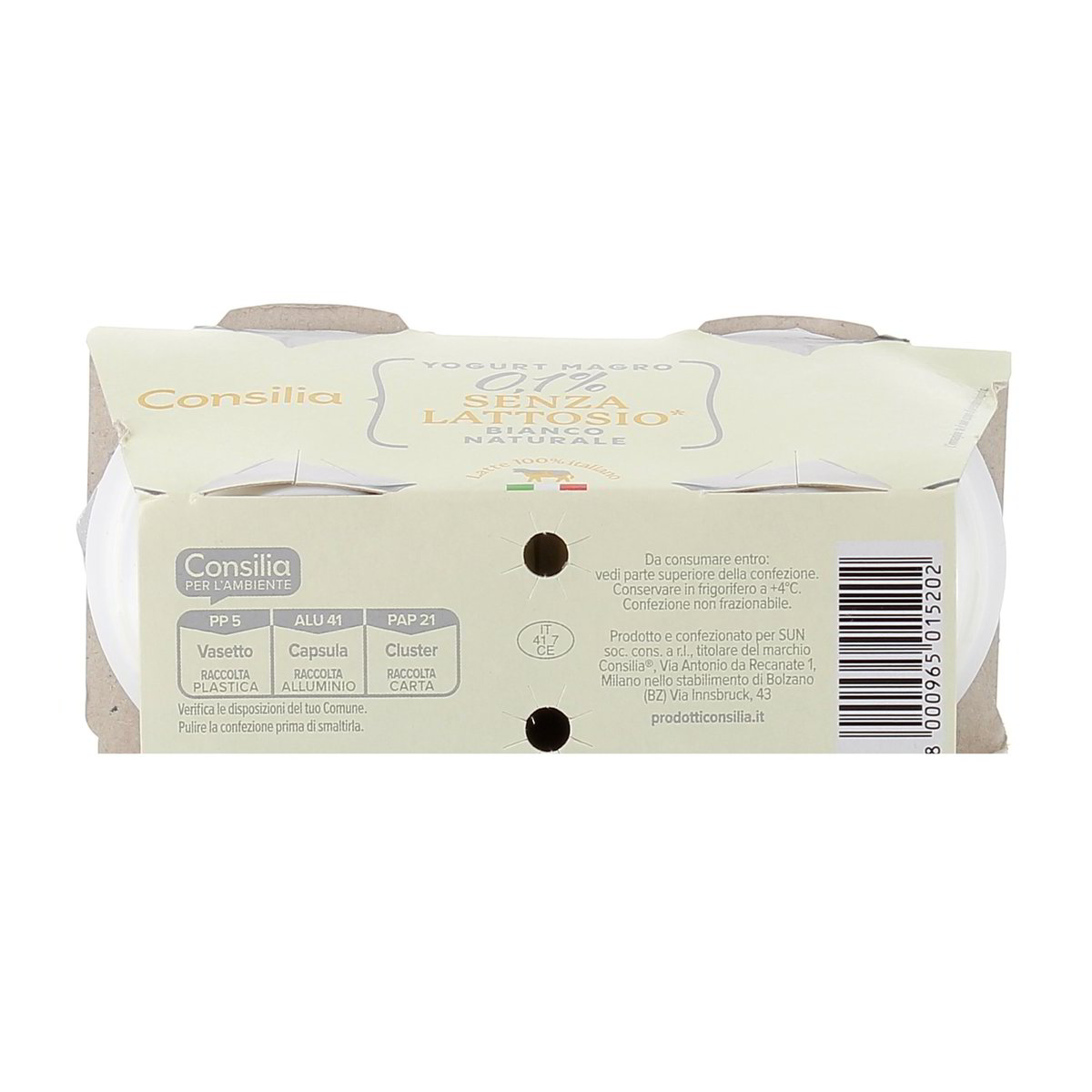 Consilia Yogurt Magro Bianco Senza Lattosio 2x125 g — immagine 3