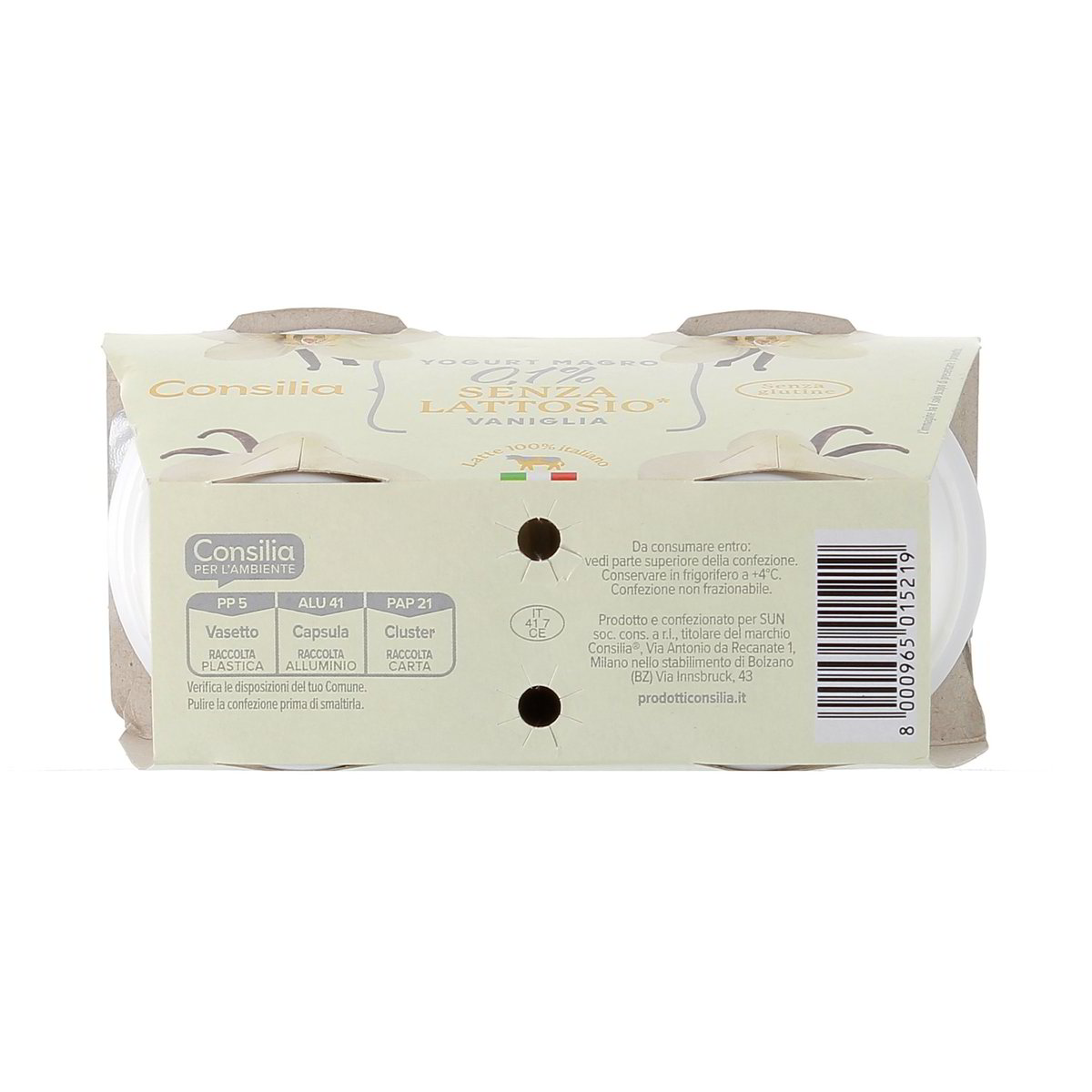Consilia Yogurt Magro Zero Grassi Alla Vaniglia Senza Lattosio 2x125 g — immagine 3