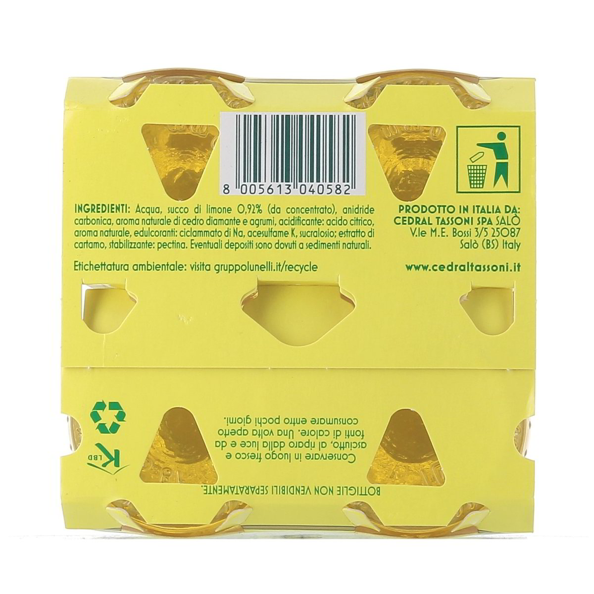 Tassoni Cedrata Zero 4x180 ml — immagine 3