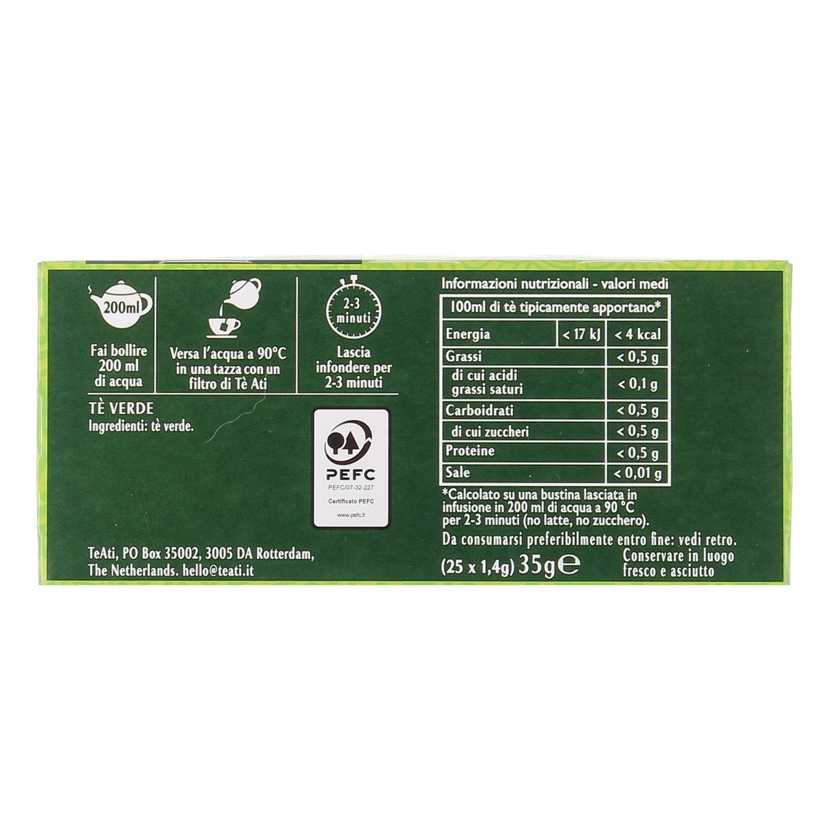 TÈ ATI Tè Verde Classico 25 Filtri 35 g — immagine 3